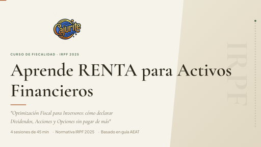 CURSO RENTA: Optimización Fiscal para Inversores
